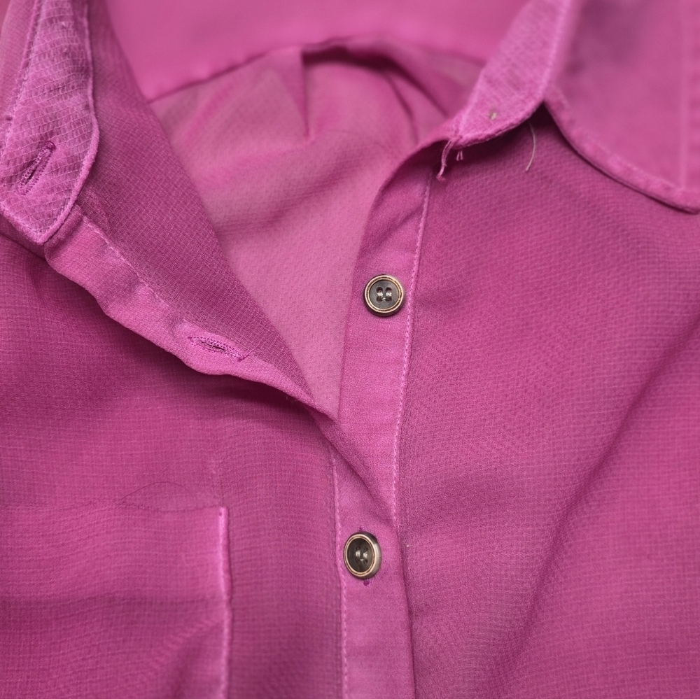 Free People- Sheer Pink Sleeveless Button-Up Top. Size L. NWT - Picture 4 of 7